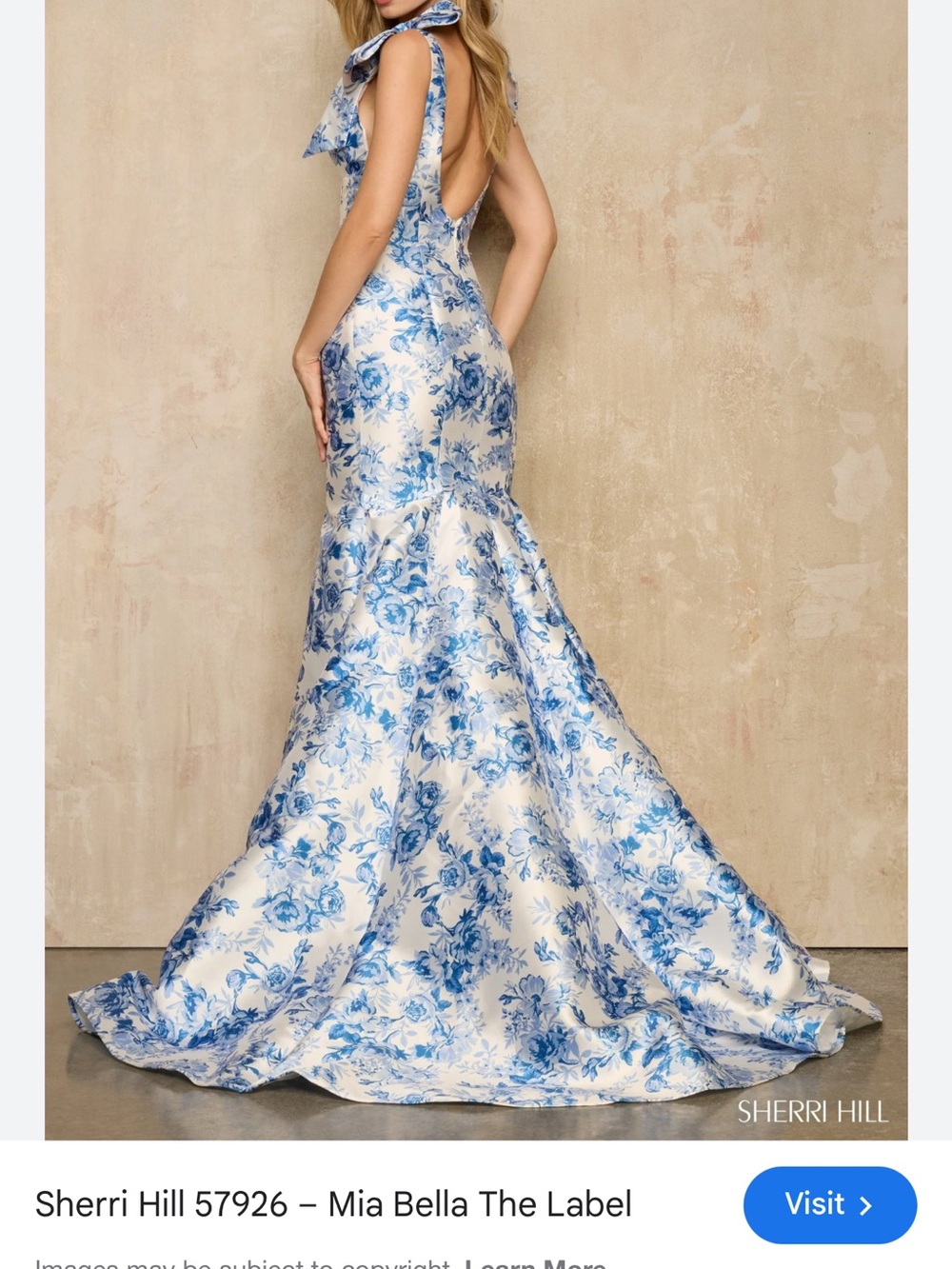 Sherri Hill 57926 Blue Floral Prom Dress – Size 2